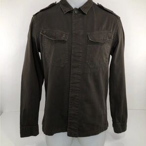 Allsaints military long sleeve shirt jacket Shacket, 100% cotton